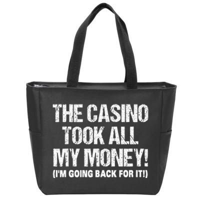 Funny Gambling Design Poker Lovers Gamblers Zip Tote Bag