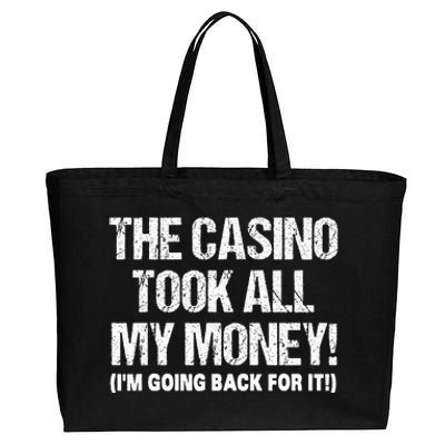 Funny Gambling Design Poker Lovers Gamblers Cotton Canvas Jumbo Tote