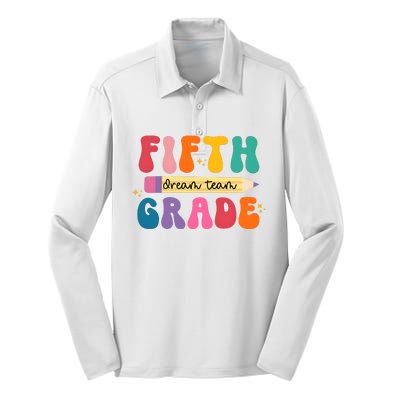 Fifth Grade Dreamteam 5th Grade Back To School Silk Touch Performance Long Sleeve Polo