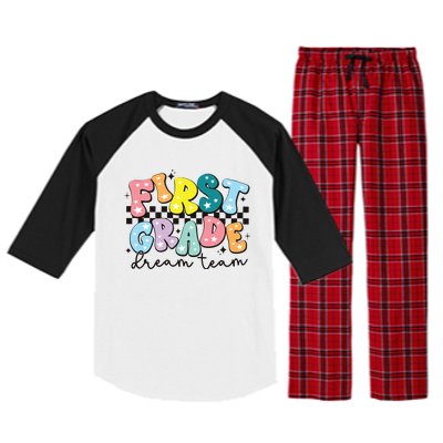 First Grade Dream Team Back To School Teachers Students Raglan Sleeve Pajama Set