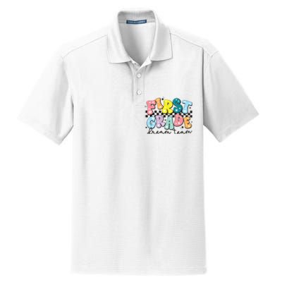 First Grade Dream Team Back To School Teachers Students Dry Zone Grid Polo