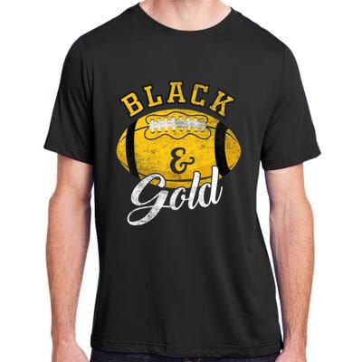 Football Game Day Black And Gold Costume For Football Lover Adult ChromaSoft Performance T-Shirt