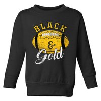 Football Game Day Black And Gold Costume For Football Lover Toddler Sweatshirt