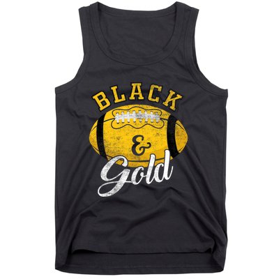 Football Game Day Black And Gold Costume For Football Lover Tank Top