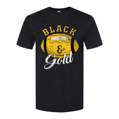 Football Game Day Black And Gold Costume For Football Lover Softstyle® CVC T-Shirt