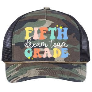 Fifth Grade Dream Team Teacher Students Back To School Retro Rope Trucker Hat Cap