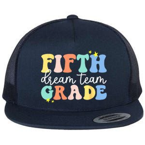 Fifth Grade Dream Team Teacher Students Back To School Flat Bill Trucker Hat