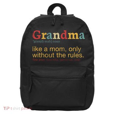Funny Grandma Defination 16 in Basic Backpack