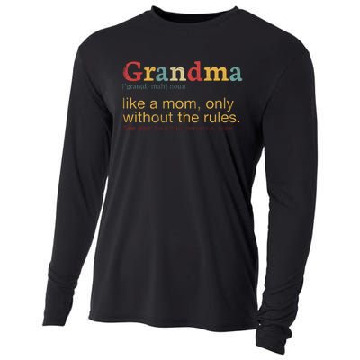 Funny Grandma Defination Cooling Performance Long Sleeve Crew