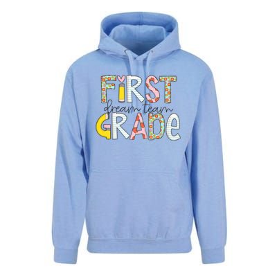 First Grade Dream Team Back To School 1st Grade Teacher Unisex Surf Hoodie