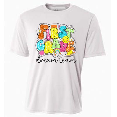 First Grade Dream Team Retro Back To School Teacher Student Gift Cooling Performance Crew T-Shirt