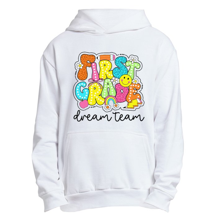 First Grade Dream Team Retro Back To School Teacher Student Gift Urban Pullover Hoodie