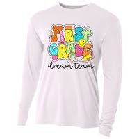 First Grade Dream Team Retro Back To School Teacher Student Gift Cooling Performance Long Sleeve Crew