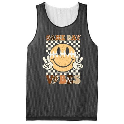 Football Game Day Vibes Funny Face American Sport Gift Mesh Reversible Basketball Jersey Tank