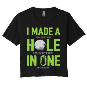 Funny Golf Dad Hole In One Golf Gag Golf Player Women's Crop Top Tee