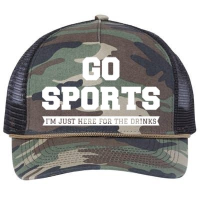 Funny Game Day Event Go Sports I'm Just Here For The S Gift Retro Rope Trucker Hat Cap