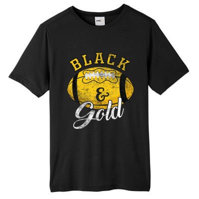 Football Game Day Black And Gold Costume For Football Lover Tall Fusion ChromaSoft Performance T-Shirt