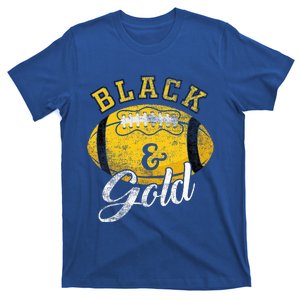 Football Game Day Black And Gold Costume For Football Lover T-Shirt