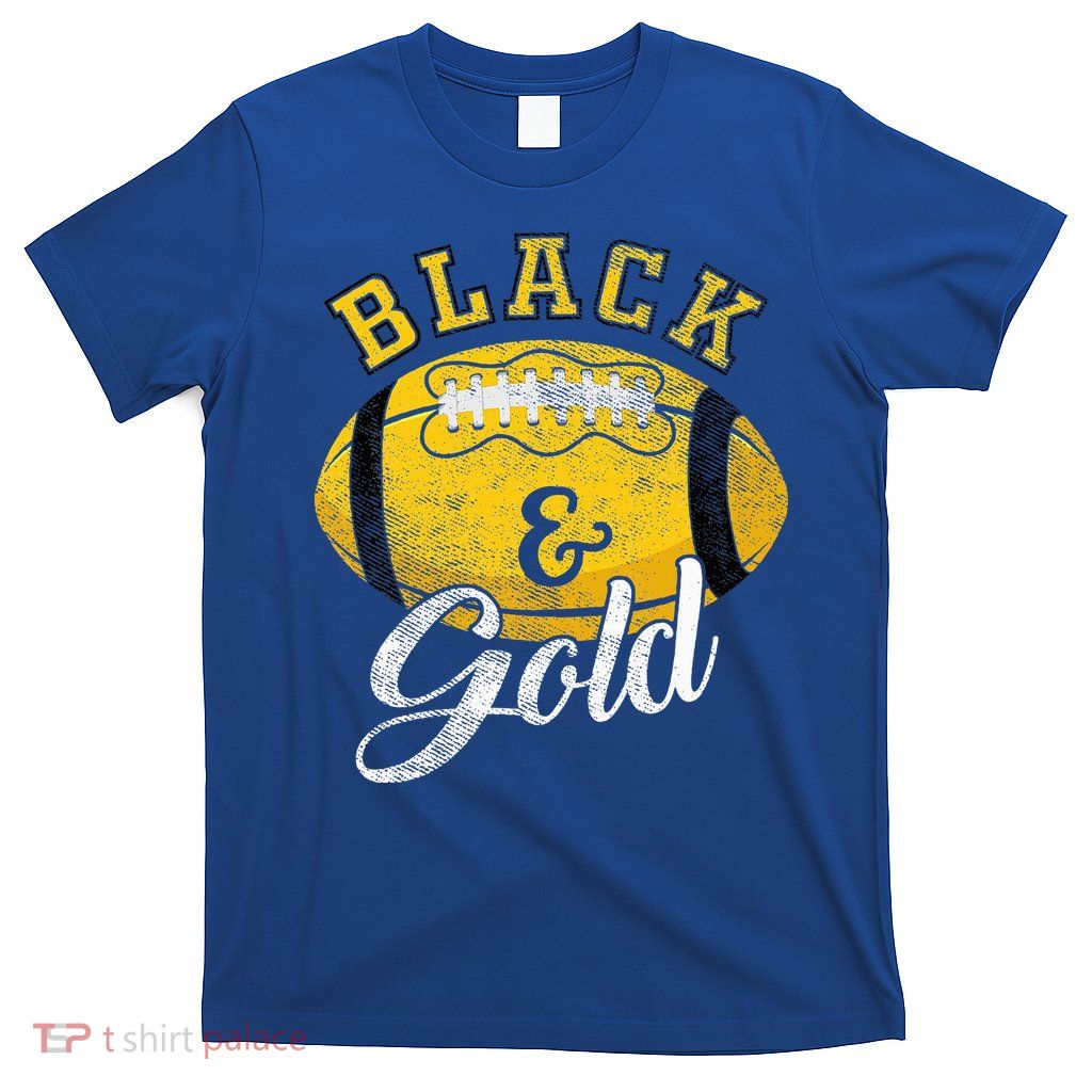 Football Game Day Black And Gold Costume For Football Lover T-Shirt