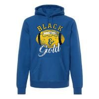 Football Game Day Black And Gold Costume For Football Lover Premium Hoodie