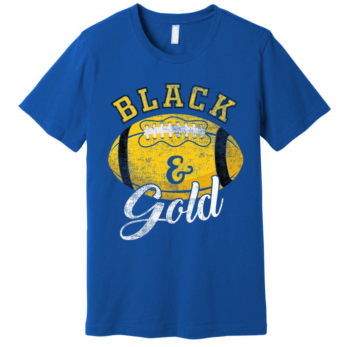 Football Game Day Black And Gold Costume For Football Lover Premium T-Shirt