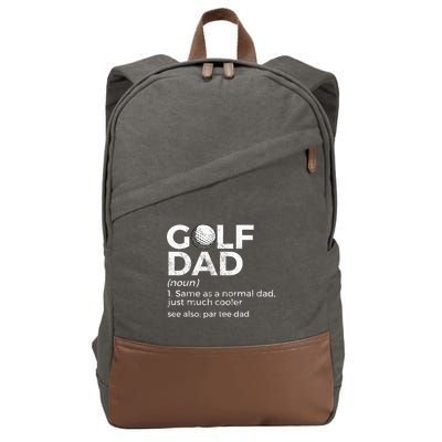 Funny Golf Dad Definition Golfing For Golfers Par Tee Dad Cotton Canvas Backpack
