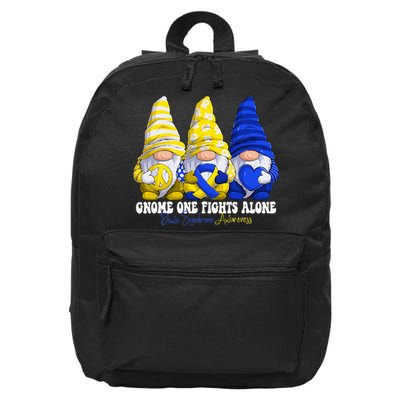 Funny Gnomies Down Syndrome Awareness Month Blue And Yellow 16 in Basic Backpack