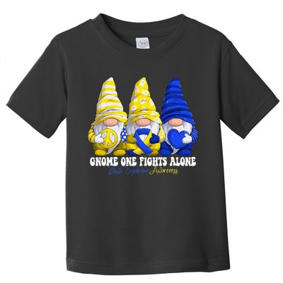 Funny Gnomies Down Syndrome Awareness Month Blue And Yellow Toddler T-Shirt