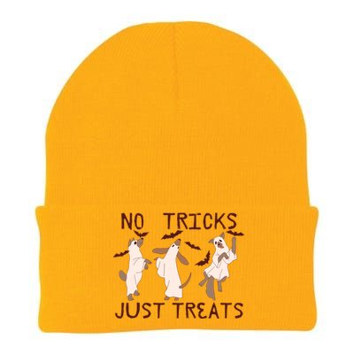 Funny Ghost Dog Halloween No Tricks Just Treats Gift Knit Cap Winter Beanie