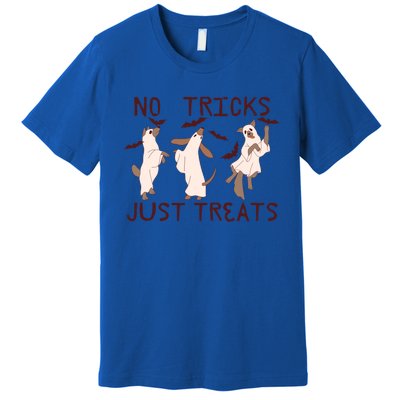 Funny Ghost Dog Halloween No Tricks Just Treats Gift Premium T-Shirt