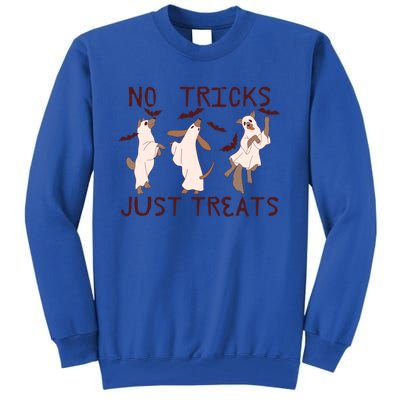 Funny Ghost Dog Halloween No Tricks Just Treats Gift Tall Sweatshirt