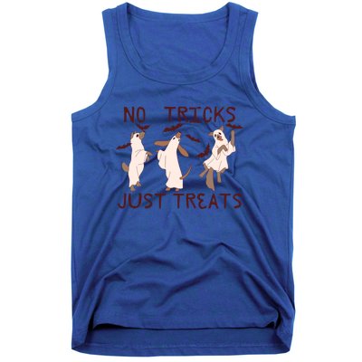 Funny Ghost Dog Halloween No Tricks Just Treats Gift Tank Top