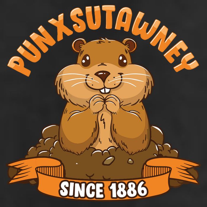 Funny Groundhog Day Phil Cute Ground Hog Punxsutawney Garment-Dyed Heavyweight T-Shirt