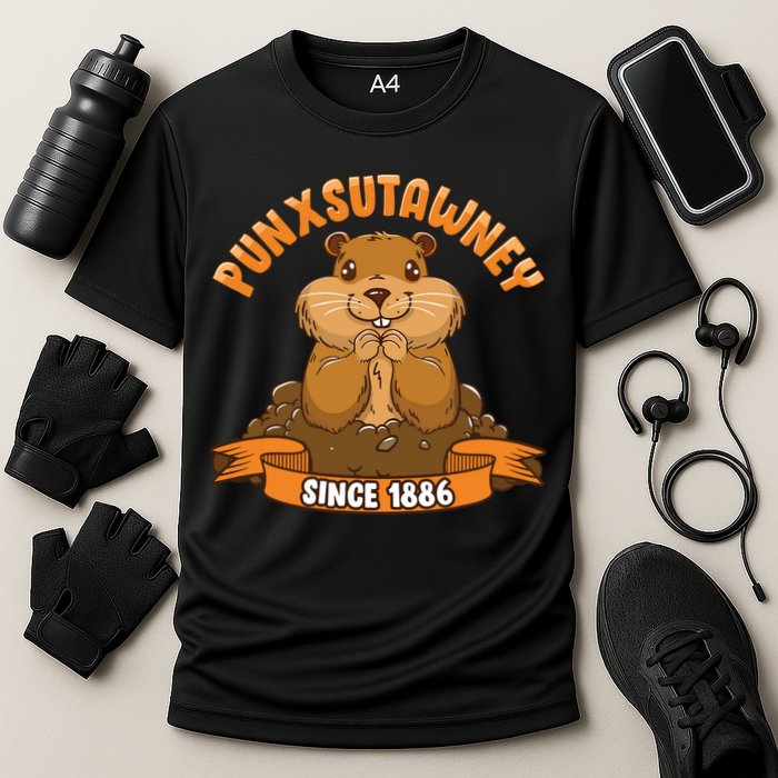 Funny Groundhog Day Phil Cute Ground Hog Punxsutawney Cooling Performance Crew T-Shirt