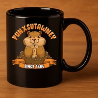 Funny Groundhog Day Phil Cute Ground Hog Punxsutawney 11oz C Handle Ceramic Mug