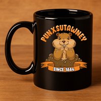 Funny Groundhog Day Phil Cute Ground Hog Punxsutawney 11oz C Handle Ceramic Mug