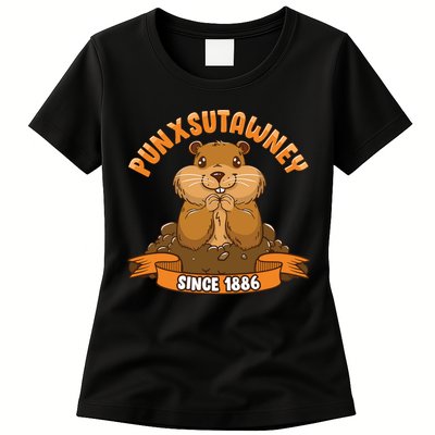 Funny Groundhog Day Phil Cute Ground Hog Punxsutawney Womens T-Shirt