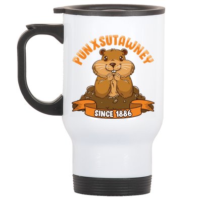 Funny Groundhog Day Phil Cute Ground Hog Punxsutawney Stainless Steel Travel Mug