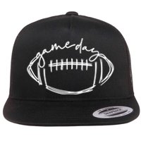 Funny Game Day Football Season Team Sports Vintage Flat Bill Trucker Hat