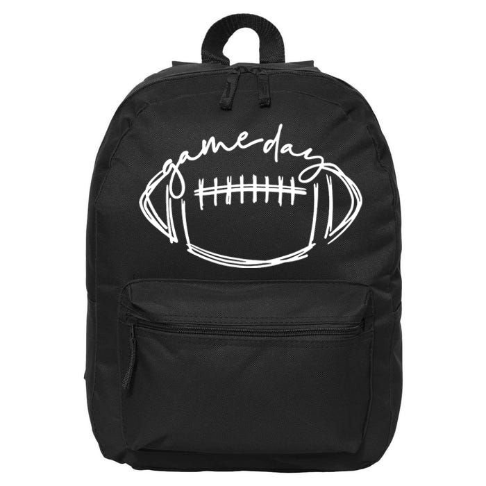 Funny Game Day Football Season Team Sports Vintage 16 in Basic Backpack