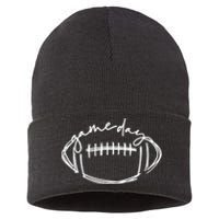 Funny Game Day Football Season Team Sports Vintage Sustainable Knit Beanie