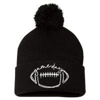 Funny Game Day Football Season Team Sports Vintage Pom Pom 12in Knit Beanie