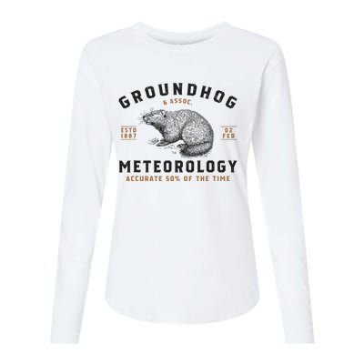 Funny Groundhog Day Shirts Groundhog Meteorology Womens Cotton Relaxed Long Sleeve T-Shirt