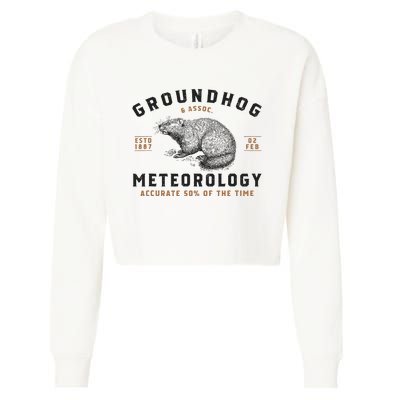 Funny Groundhog Day Shirts Groundhog Meteorology Cropped Pullover Crew