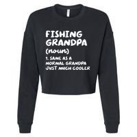 Fishing Grandpa Definition Funny Sports Cropped Pullover Crew