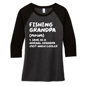 Fishing Grandpa Definition Funny Sports Women's Tri-Blend 3/4-Sleeve Raglan Shirt