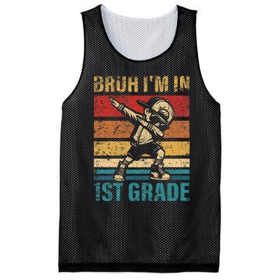 First Grade Dabbing Bruh IM In 1st Grade Student Gift Mesh Reversible Basketball Jersey Tank