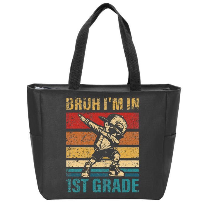 First Grade Dabbing Bruh IM In 1st Grade Student Gift Zip Tote Bag