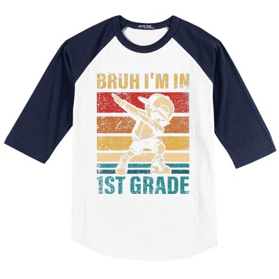 First Grade Dabbing Bruh IM In 1st Grade Student Gift Baseball Sleeve Shirt