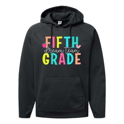 Fifth Grade Dream Team Back To School 5th Grade Teacher Performance Fleece Hoodie